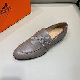 Hermes Fashion Calfskin Business Shoes For Men Gray