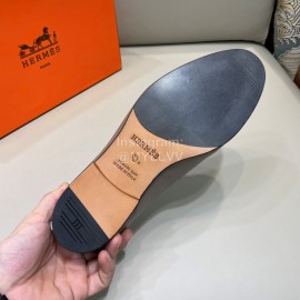 Hermes Fashion Calfskin Business Shoes For Men Gray