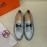 Hermes Shining Calfskin Business Shoes For Men Silver