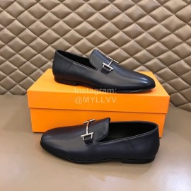 Hermes New Calfskin Business Shoes For Men Navy