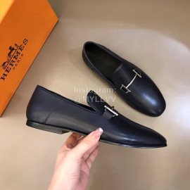 Hermes New Calfskin Business Shoes For Men Navy