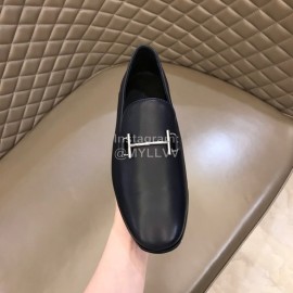 Hermes New Calfskin Business Shoes For Men Navy