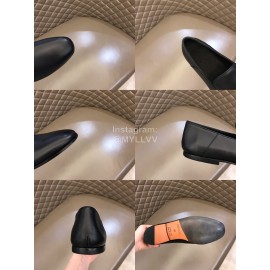 Hermes New Calfskin Business Shoes For Men Black