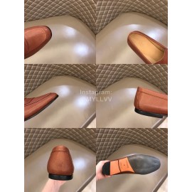 Hermes New Calfskin Business Shoes For Men Brown