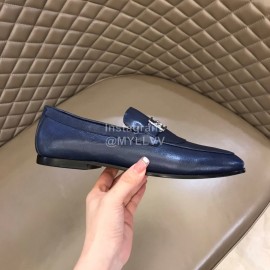 Hermes New Calfskin Business Shoes For Men Blue