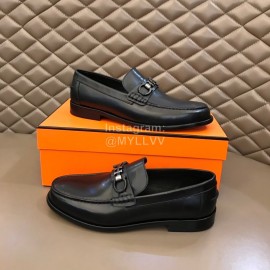 Hermes New Calfskin Casual Business Shoes For Men Black