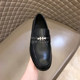Hermes New Calfskin Casual Business Shoes For Men Black