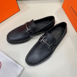 Hermes New Cowhide Business Shoes For Men Black