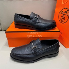 Hermes New Cowhide Business Shoes For Men Black