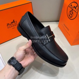 Hermes New Cowhide Business Shoes For Men Black