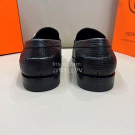 Hermes New Cowhide Business Shoes For Men Black