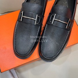 Hermes New Cowhide Business Shoes For Men Black