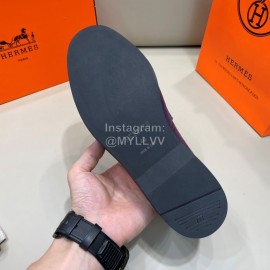 Hermes New Cowhide Chain Business Shoes For Men Blue