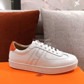 Hermes Fashion Autumn Winter Couple Casual Shoes White