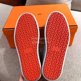Hermes Fashion Autumn Winter Couple Casual Shoes Gray