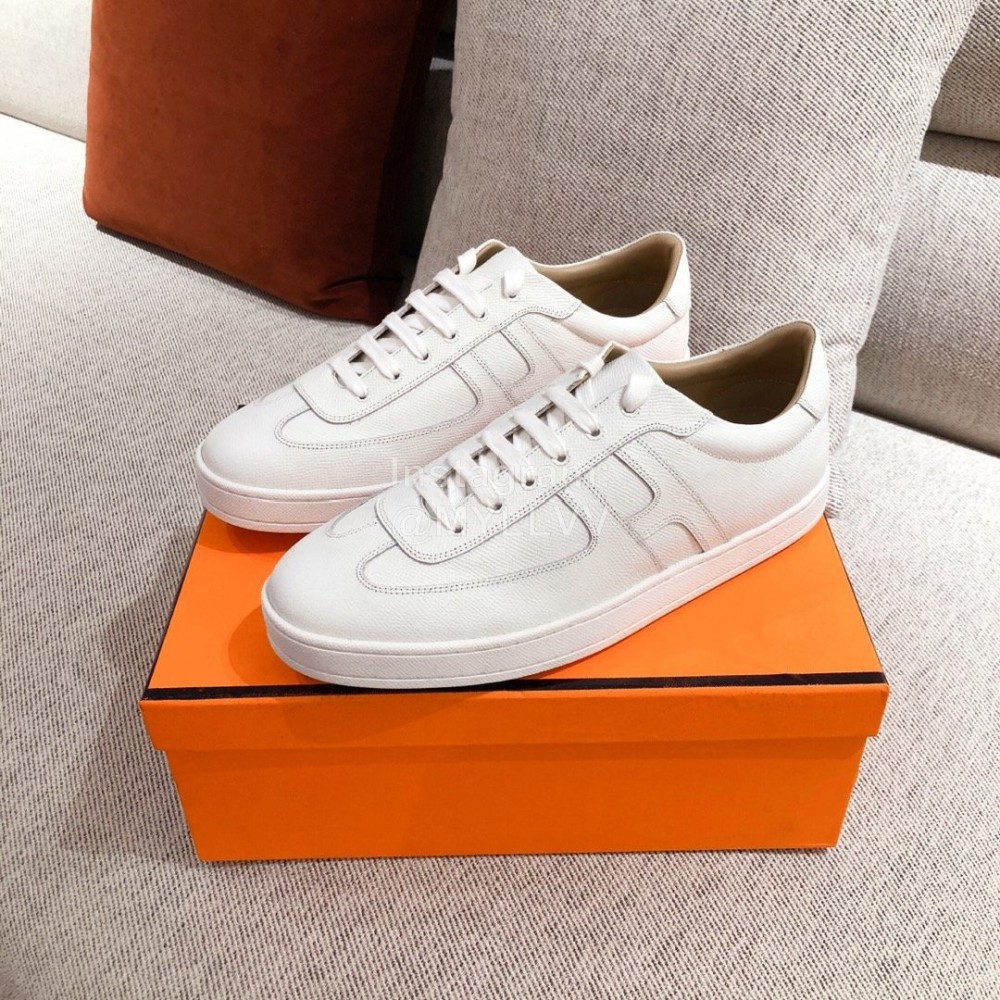 Hermes Fashion Autumn Winter Couple White Casual Shoes 