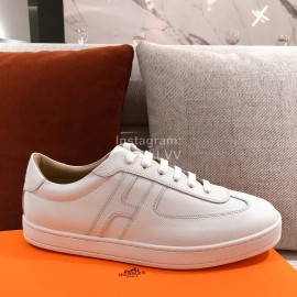 Hermes Fashion Autumn Winter Couple White Casual Shoes 