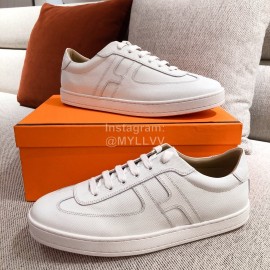 Hermes Fashion Autumn Winter Couple White Casual Shoes 