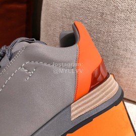 Hermes Autumn Winter Couple Retro Sneakers Gray