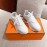 Hermes Autumn Winter Couple Retro Sneakers White