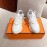 Hermes Autumn Winter Couple Retro Sneakers White