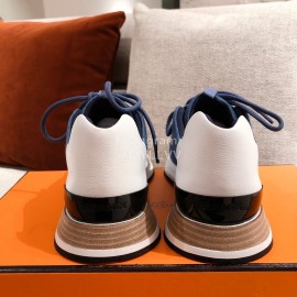 Hermes Autumn Winter Couple Retro Sneakers Blue