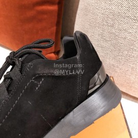 Hermes Autumn Winter Couple Retro Sneakers Black