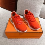 Hermes Autumn Winter Couple Retro Sneakers Orange