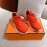 Hermes Autumn Winter Couple Retro Sneakers Orange