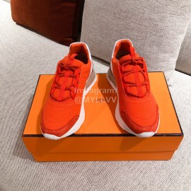 Hermes Autumn Winter Couple Retro Sneakers Orange