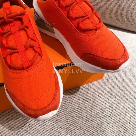 Hermes Autumn Winter Couple Retro Sneakers Orange