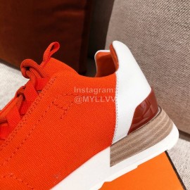 Hermes Autumn Winter Couple Retro Sneakers Orange