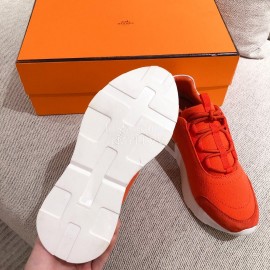 Hermes Autumn Winter Couple Retro Sneakers Orange