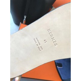 Hermes Simple Summer Leather Slippers For Men Blue