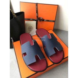 Hermes Simple Summer Leather Slippers For Men