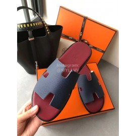 Hermes Simple Summer Leather Slippers For Men