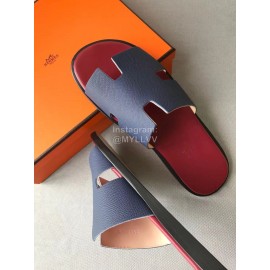 Hermes Simple Summer Leather Slippers For Men