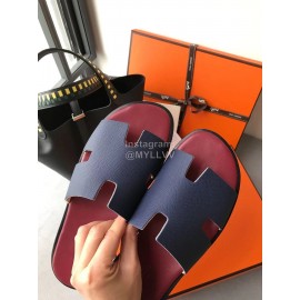 Hermes Simple Summer Leather Slippers For Men