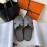 Hermes Simple Summer Leather Slippers For Men Gray