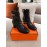 Hermes Autumn Winter High Heeled Short Boots Black