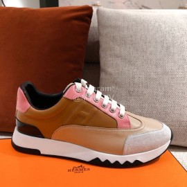 Hermes Fashion Autumn Winter Couple Casual Shoes Pink