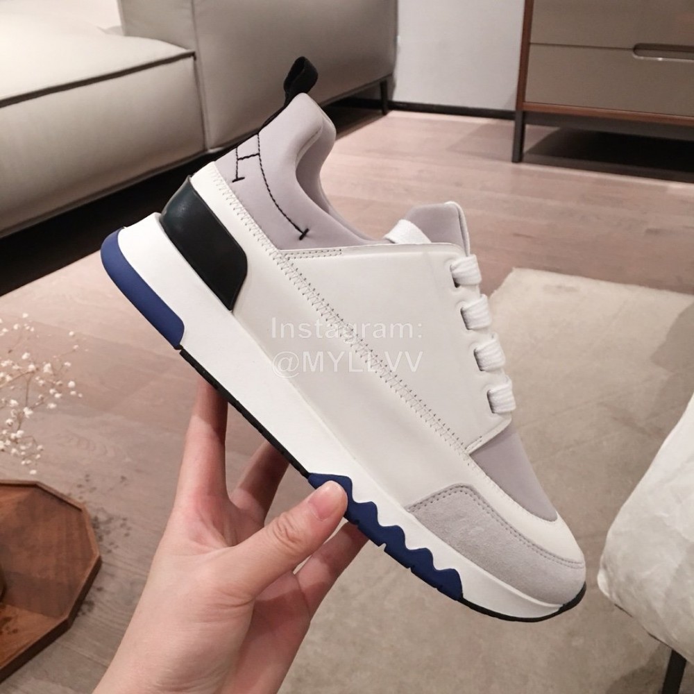 Hermes New Thick Soled White Casual Shoes