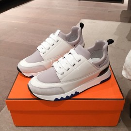 Hermes New Thick Soled White Casual Shoes