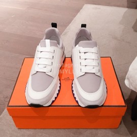 Hermes New Thick Soled White Casual Shoes