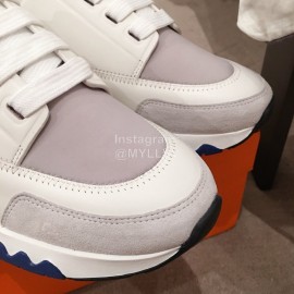 Hermes New Thick Soled White Casual Shoes