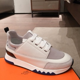 Hermes New Thick Soled White Casual Shoes