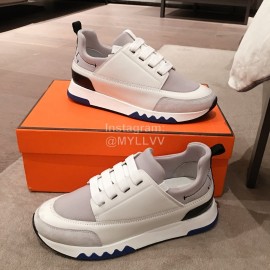 Hermes New Thick Soled White Casual Shoes