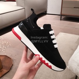 Hermes New Thick Soled Black Casual Shoes