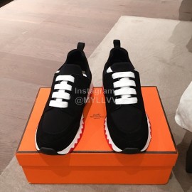 Hermes New Thick Soled Black Casual Shoes