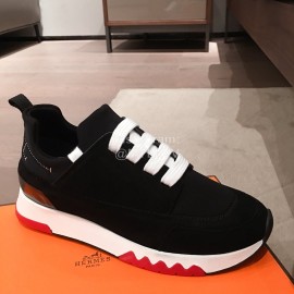 Hermes New Thick Soled Black Casual Shoes